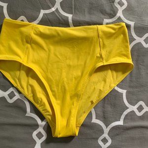 Athleta Yellow High Waist Bikini Bottom Size Medium